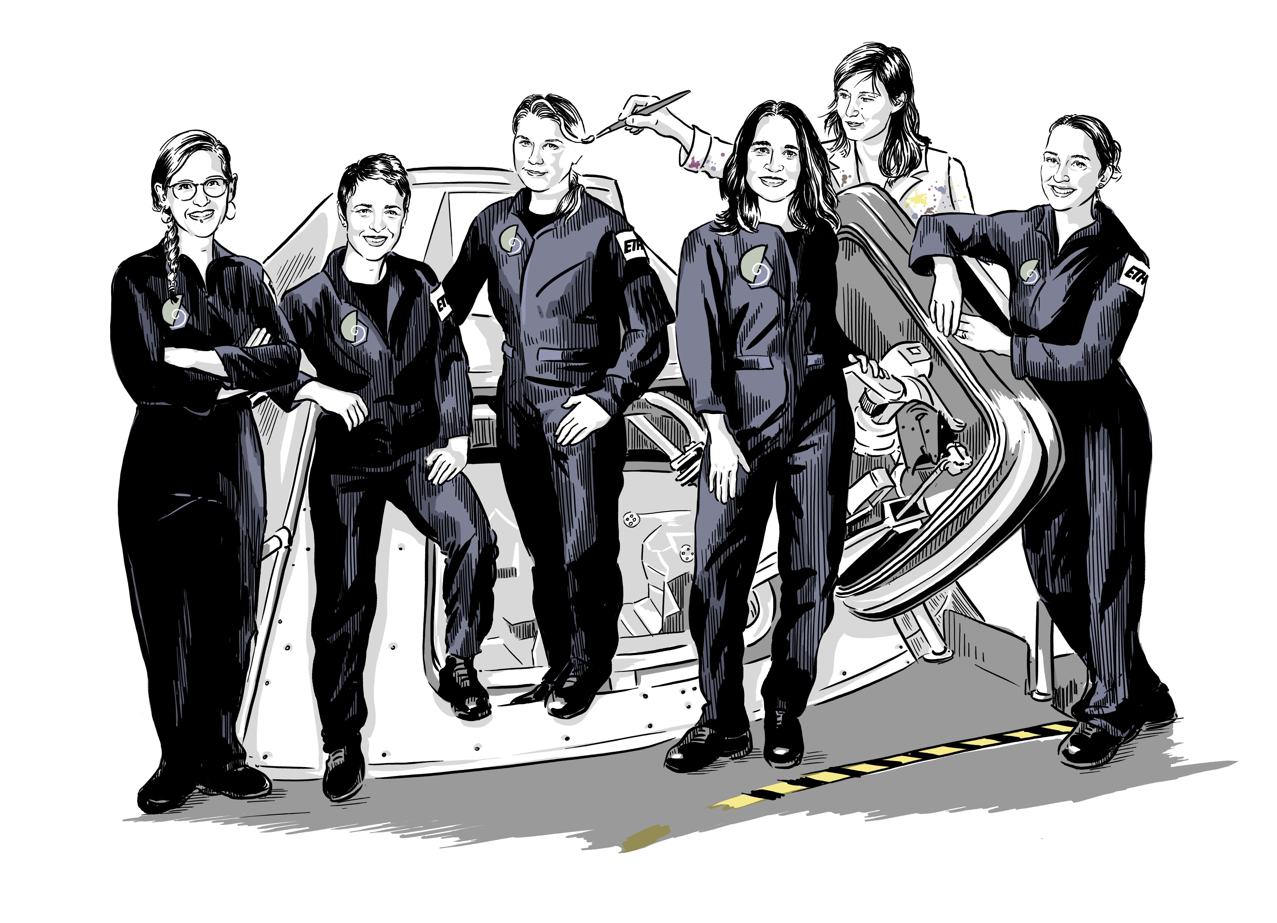 Das Team von focusTerra im Comicstil gezeichnet