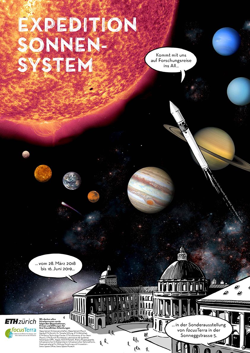 Plakat der Ausstellung "Expedition Sonnensystem"