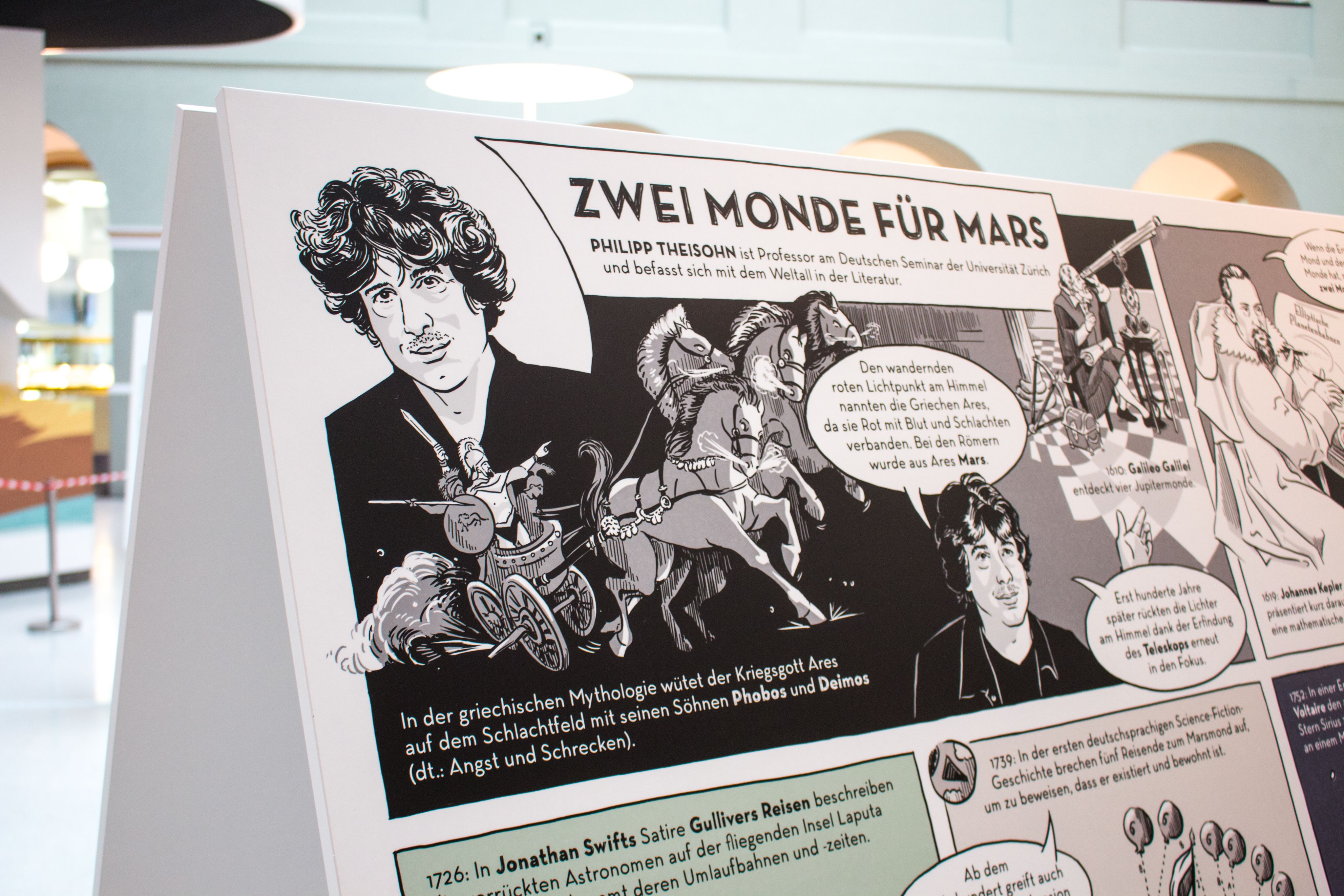 Eine Comic-Illustration aus der Sonnensystem-Ausstellung