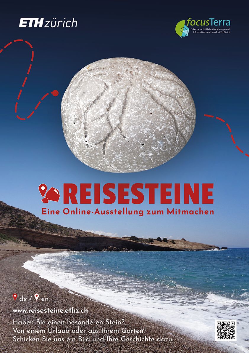 Plakat der Ausstellung "Reisesteine"